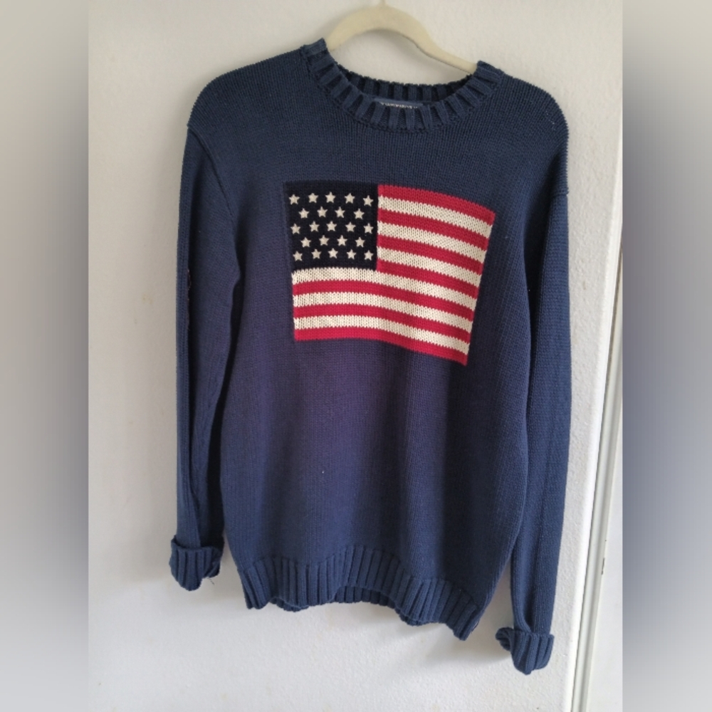 Brandy Melville Navy Blue American Flag Sweater